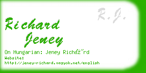 richard jeney business card